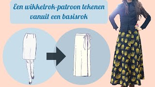 Patroontekenen Teken een maxi wikkelrok [upl. by Yenahteb]