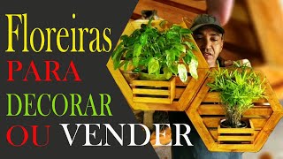 Aprenda fazer floreiras na forma sextavado com madeira de pinus para decorar sua casa ou vender [upl. by Cartie]