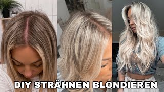 Haarsträhnen selber Blondieren DIY [upl. by Jacquetta]