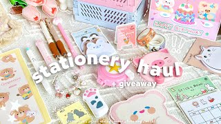 Huge Stationery Unboxing ft Stationery Pal 🎀🍰 GIVEAWAY 🧸 Aesthetic asmr ✨ [upl. by Lupita124]