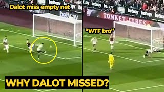 Hojlund crazy reaction on Dalot failed to score into an EMPTY NET against West Ham  Man Utd News [upl. by Ycinuq747]