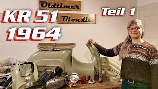 Simson Schwalbe 1964 KR51 Patina Restauration Teil 1 Originallack Besonderheiten Oldtimer Blondie [upl. by Nottap]