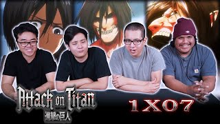 PROTECT MIKASA  Attack on Titan Episode 1x07 REACTION [upl. by Jenica]