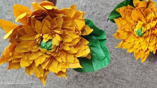 Big paper flower for decoration  big flowers tutorial  art with nimra [upl. by Bael]