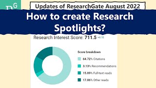 ResearchGate Updated August 2022  Research Spotlights [upl. by Seigler824]