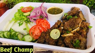 Beef Champ With Mint Chatni  Pakistani Traditional Food Recipe  Beef Recipe  Turkish Food [upl. by Nyrem]