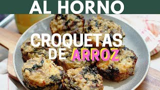 CROQUETAS DE ARROZ SALUDABLES al horno  RECETA FIT [upl. by Bernhard]