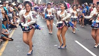 Chicas baile Saya Caporales 2017 Virgen de la Candelaria  Lima Perú [upl. by Olaznog]