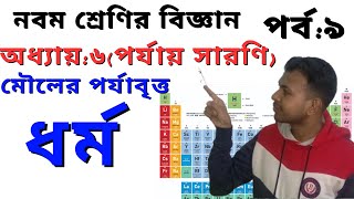 মৌলের পর্যায়বৃত্ত ধর্ম  নবম শ্রেণীর বিজ্ঞান অধ্যায়৬  Class 9 Science chapter 6  Part9 [upl. by Arikal]