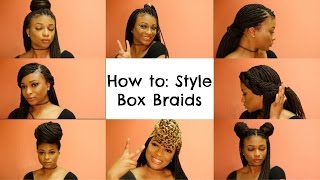 How To Style Box Braids  Courtney Elyse [upl. by Anoved]