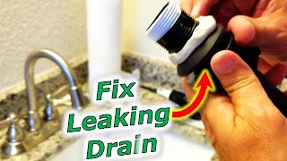 How To Fix Bathroom Sink Drain Leaks Underneath Gasket Threads SOLVED [upl. by Elleyoj]