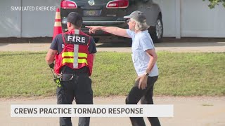 West Michigan emergency crews practice tornado response [upl. by Eadas]