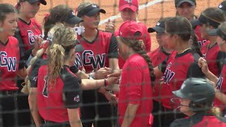 ETSU softball notches walkoff win in doubleheader split with GWU [upl. by Tades]