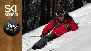 How To Stand Up in Powder  Advanced Tips for Powder Skiing [upl. by Nertie]