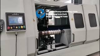 Hydraulic piston rod end automatic MIG welding machine [upl. by Ashbaugh803]