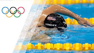 Ledecky sets 400m Freestyle world record with comfortable win [upl. by Acinnad]