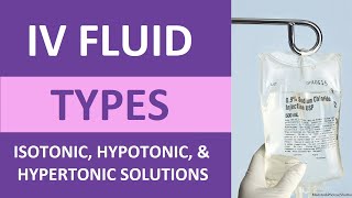 IV Fluid Types amp Uses Nursing IV Therapy Isotonic Hypertonic Hypotonic Solutions Tonicity NCLEX [upl. by Shelly]