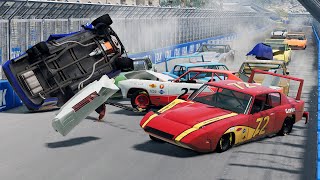 Massive Racing Pileup Crashes 4  BeamNG Drive [upl. by Euqinom]