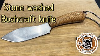 Stone washed bush knife full build bushcraftknife knife bladesmith [upl. by Itsim129]