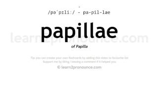 Pronunciation of Papillae  Definition of Papillae [upl. by Lyred823]