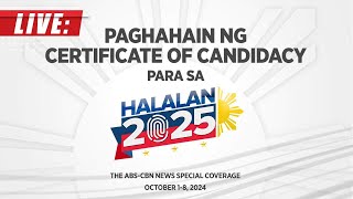 LIVE Filing of Certificate of Candidacy for Halalan2025  October 4 [upl. by Nemlaz]