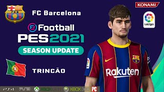 TRINCÃO facestats FC Barcelona How to create in PES 2021 [upl. by Odirfliw]