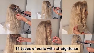 Different curls with straightener [upl. by Anairo877]