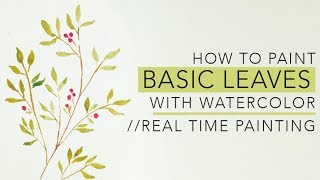 EASY Watercolor Tutorial Basic Leaves [upl. by Asyla712]