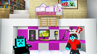 i Built SECRET GAMING ROOM in SHEYYYNs House in Minecraft [upl. by Newel]