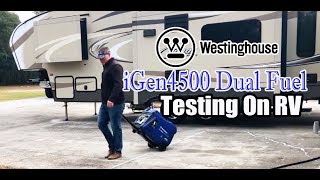 Westinghouse iGen 4500DF Dual Fuel Real World Testing On RV Appliances Load amp Noise Testing [upl. by Gwen500]