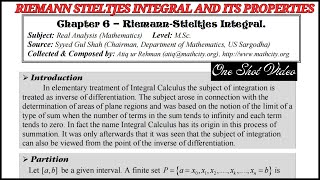 Riemann Stieltjes Integral and its properties in one shot video  Mathcity Notes [upl. by Lerat]