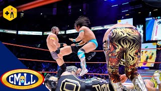 CMLL  Místico Máscara Dorada y Volador Jr vencen a Pac REY FENIX y Pentagón 0M [upl. by Nyledam]