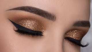 EASY Copper Glitter Smokey Eye Makeup Tutorial [upl. by Feil217]