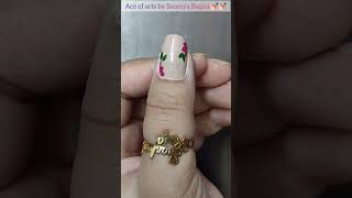 Easy flower nail art design 💅🏻💅🏻 Aceofarts nailart2024 shortnailartdesign [upl. by Rosetta]