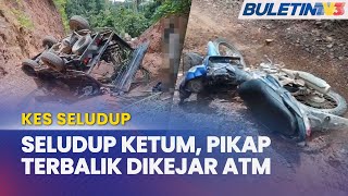 KES SELUDUP  Pikap Bawa Ketum Terbalik Dikejar Tentera [upl. by Fauman]