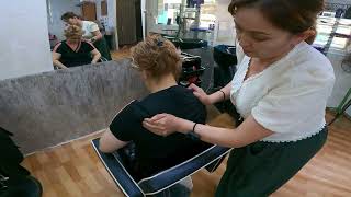 “ASMR Relaxing Massage  Head Neck and Shoulder Massage by Barber Woman” [upl. by Joye]