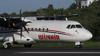 WINAIR ATR42500 VC Bird Departure Antigua [upl. by Peednas]