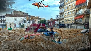 Spain Floods of the Century Cars Washed Away Over 200 Dead Towns in Ruins [upl. by Avlasor902]