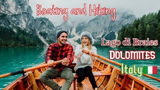 Boating and Hiking at Lago di Braies Italy  Pragser Wildsee Italia  Lake Braies Dolomites Italy [upl. by Lattonia]