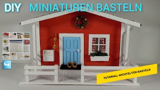 Tutorial WichteltürWichtelhaus basteln  DIY how to craft a secret santa doorsecret santa house [upl. by Anirehs]