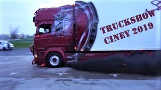 Truckshow Ciney 2019  trucks are leaving with loud pipes in 4K Part 1 [upl. by Xam]