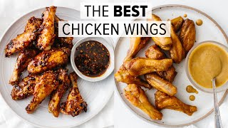 CRISPY CHICKEN WINGS  2 WAYS  the best baked chicken wings recipe [upl. by Atnohs440]