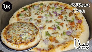 BBQ Chicken Pizza Recipe  Pizza Without Oven  Uzmas Kitchen  UK [upl. by Nnahgem]