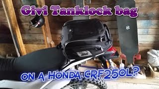 Givi XS307 tank lock bag on a Honda CRF250L [upl. by Adnik]