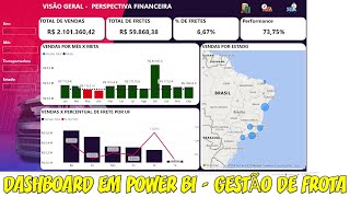 Dashboard em Power BI  Gestão de frota Transportadoras 10 [upl. by Gorrian]