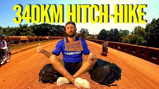 340KM Hitchhiking Challenge in Cambodia 🇰🇭 [upl. by Diamond922]