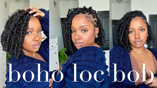 Knotless Boho Loc Bob On “Longer” Hair [upl. by Bishop126]