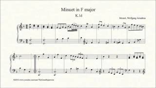 Mozart Minuet in F major K 1d Harpsichord [upl. by Aridni]