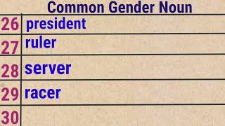 50 Common Gender Noun  Common Gender Examples  Common Gender  English grammar [upl. by Bumgardner]