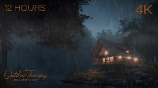 Deep Sleep Thunderstorm 12 Hours of Rain amp Thunder Sounds at Night by the Lake  RELAX  STUDY [upl. by Vinni398]